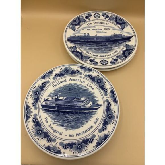 Holland America Line Cruise Ship Dinner Plates Custom Design Set of Four - Picture 2 of 11